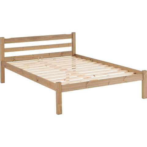 Waxed Pine Wooden Bed Frame